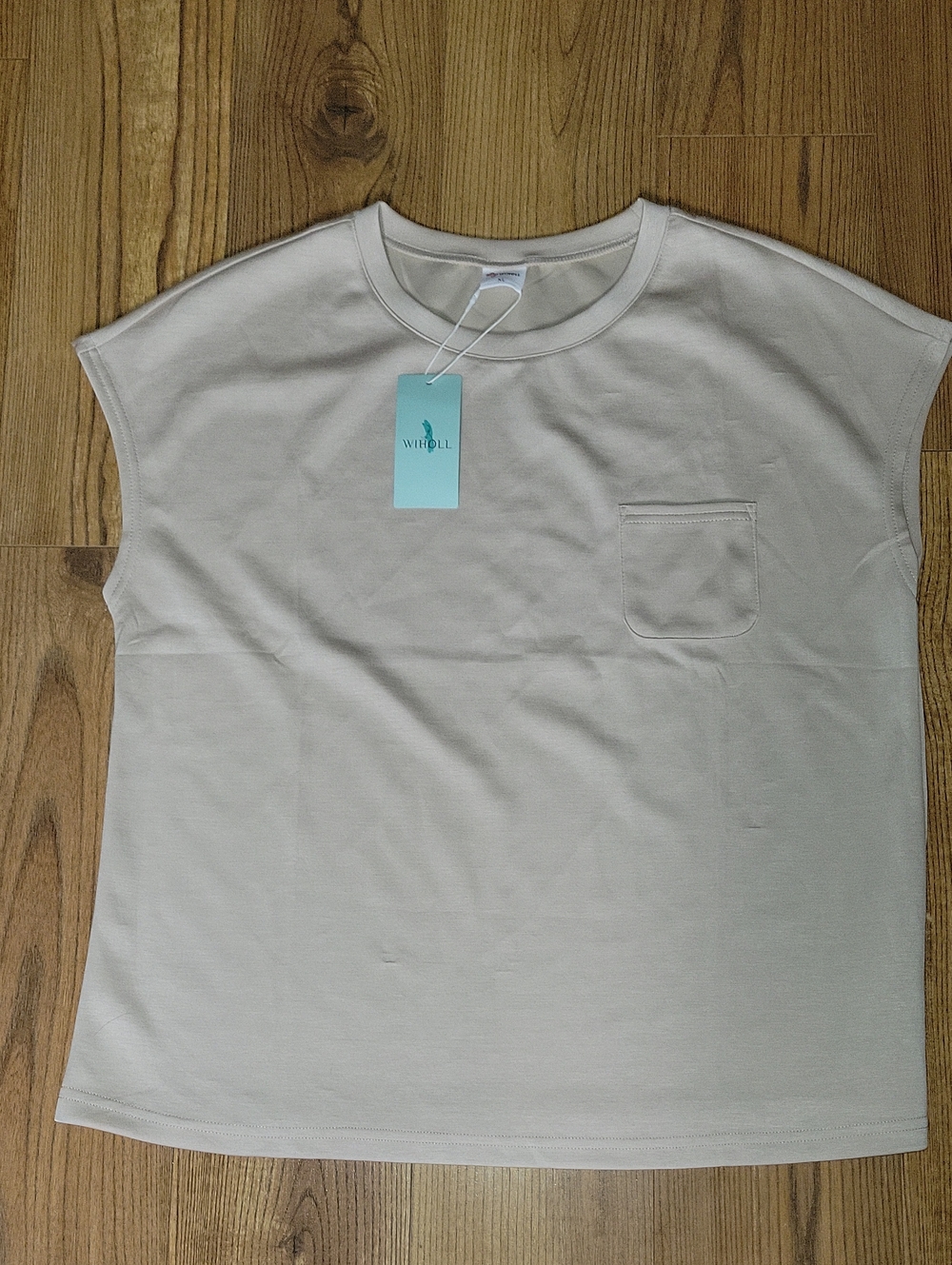 Wiholl Cream Pocket Crewneck Tank